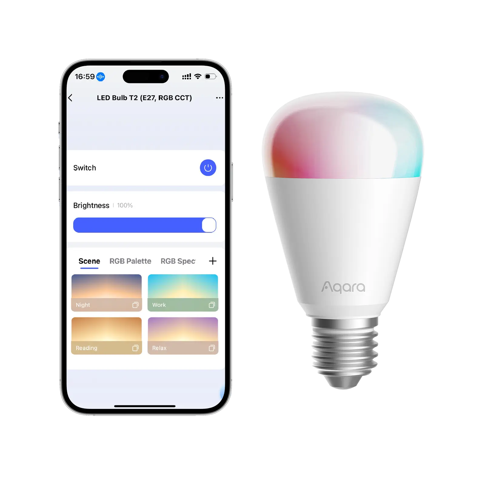 Aqara LED Bulb T2 E26 – Dual Matter & Zigbee Connectivity RGBCCT Aqara LED Bulb T2 E26 – Dual Matter & Zigbee Connectivity RGBCCT