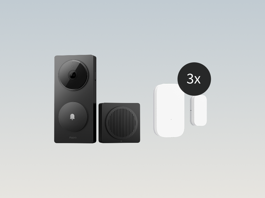 Doorbell Camera Hub G410 and Door and Window Sensor 3 Pack